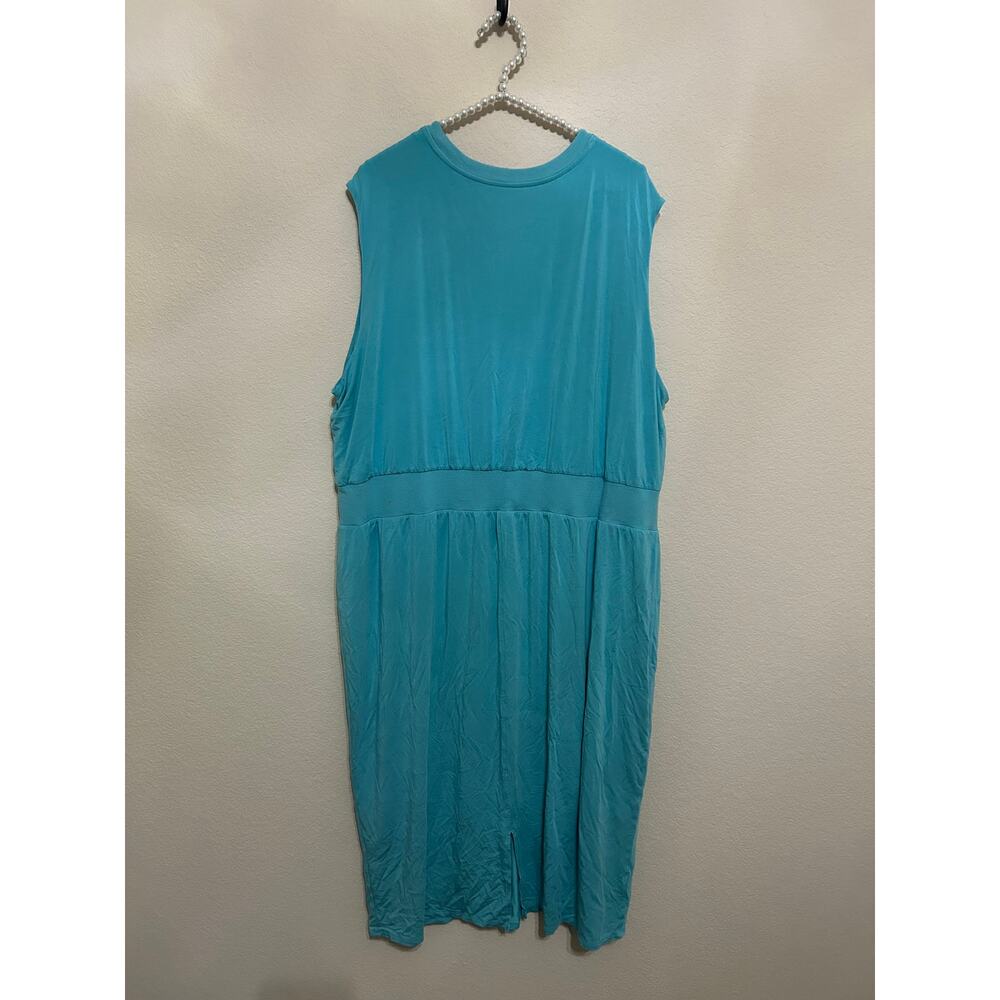 Athleta Dress Size 2X Teal Athletic Sleeveless Gym Yoga Comfort Loungewear Maxi - Picture 7 of 10
